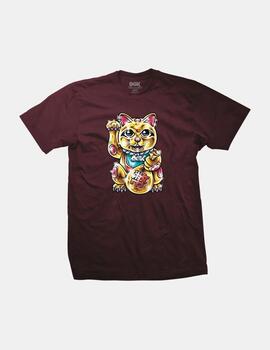 Camiseta Dgk Golden Cat Burdeos Algodón