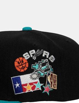 Gorra Mitchell & Ness NBA Spurs Patch Overload