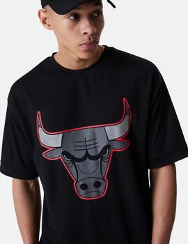 Camiseta New Era NBA Outline Mesh Chicago Bulls Negro