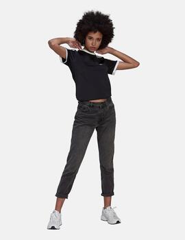 Camiseta adidas Slim 3 Stripes Negro Para Mujer