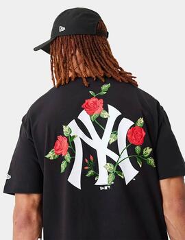 Camiseta New Era Floral Graphic Yankees Negro