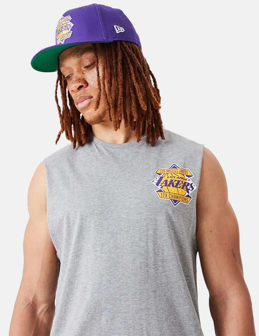 Camiseta New Era Championsip Sleevless Lakers Gris