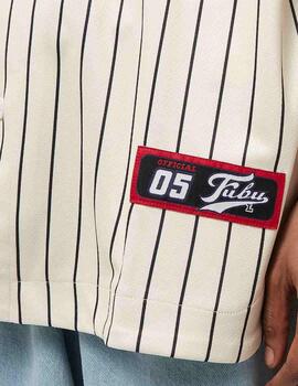 Camisa Fubu Varsity Pinstriped Baseball Off White