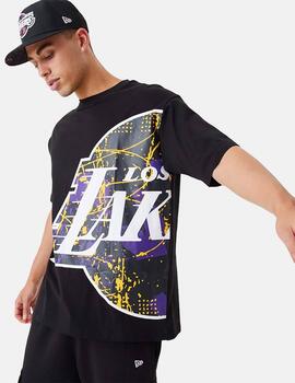 Camiseta New Era Large Team Logo Lakers Negro
