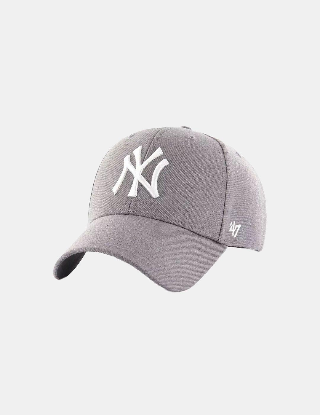 Gorra 47 Brand Mlb New York Yankees Mvp Gris Blanco