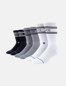 Calcetines Stance Basic 3Pack Blanco Gris Negro
