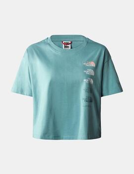 Camiseta The North Face D2 Graphic Crop Azul Water