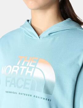 Sudadera The North Face W D2 Graphic Crop Azul