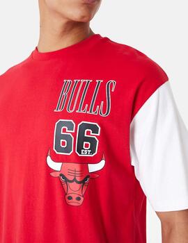 Camiseta New Era NBA Chicago Bulls Cut Sew Rojo