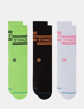 Calcetines Stance Basic 3Pack Verde Negro Blanco