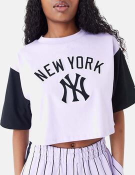 Camiseta New Era Mlb Yankees Crop Blanco