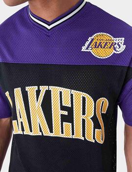 Camiseta New Era NBA Lakers Mesh Oversize Arch Gr