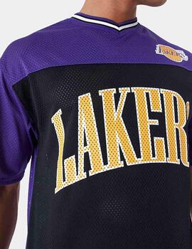 Camiseta New Era NBA Lakers Mesh Oversize Arch Gr