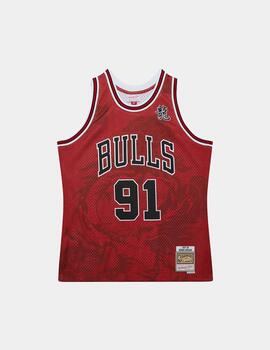 Camiseta Mitchell & Ness NBA Bulls Rodman Rojo