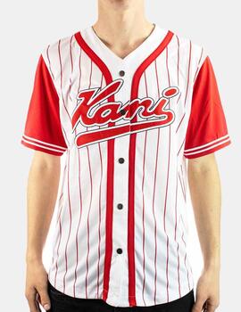 Camisa Karl Kani Varsity Block Pinstripe Baseball
