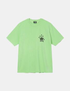 Camiseta Stussy Regal Crown Pig Dyed Verde Para Hombre