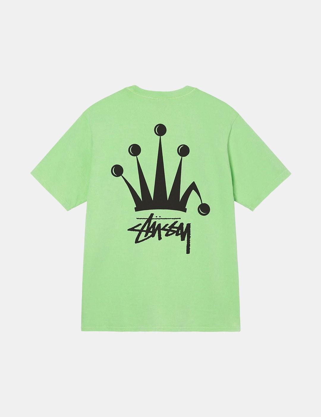 Camiseta Stussy Regal Crown Pig Dyed Verde Para Hombre