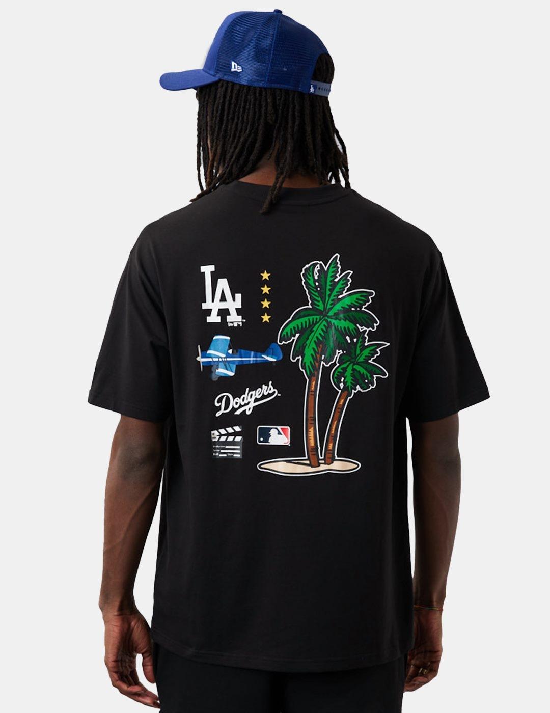 Camiseta New Era Mlb City Oversized Dodgers Negro
