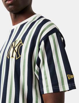Camiseta New Era Mlb Yankees Premium Oversized Rayas