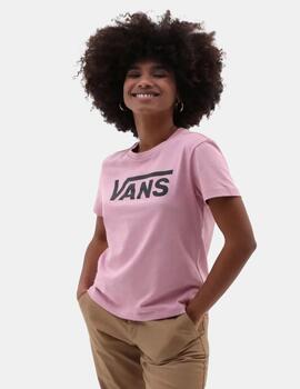 Camiseta Vans Flyig V Crew Morado Para Mujer