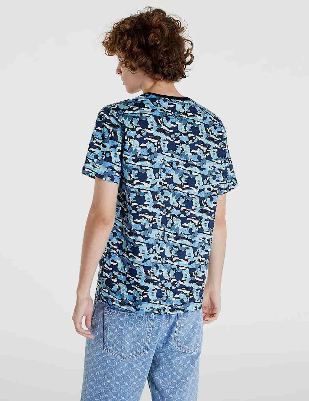 Camiseta Ellesse Fractura All Print Azul Multi Hombre